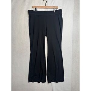 Lauren Ralph Lauren Black Flare Pull On Pants XL Stretch Wide Leg Trousers